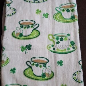 Shamrock Tea Cup Print Towel Set Of 3